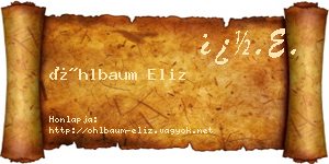 Öhlbaum Eliz névjegykártya